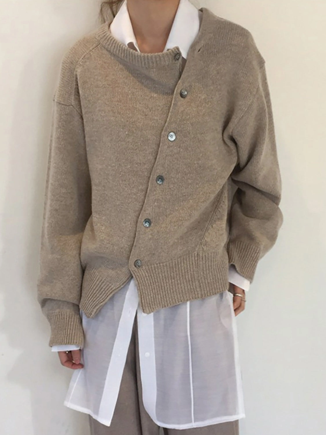 Exclusive Online Deal Today Only Savings Dropped Shoulder Buttoned Cardigan