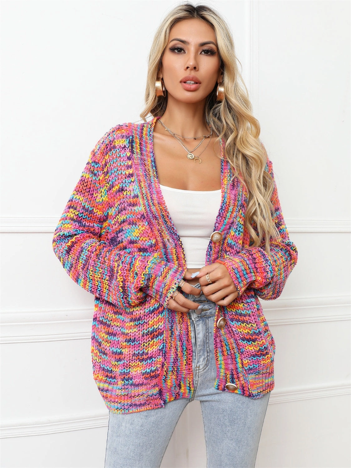Angel Wings Button Up Dropped Shoulder Cardigan Hot Offer Ending Soon Grab Your Deal Today