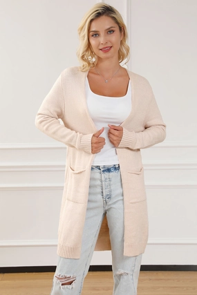 Pocketed Long Sleeve Cardigan Todays Trending Deals