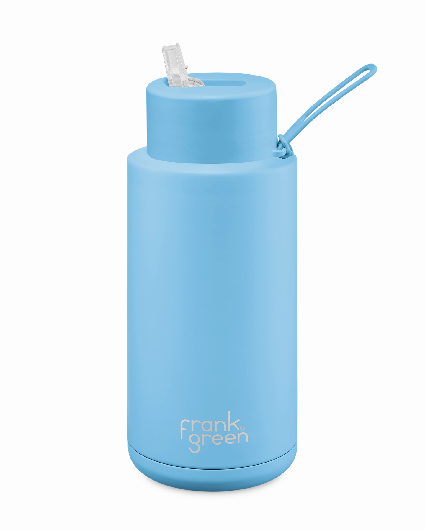 Trending Savings Now Exclusive Hot Pick Frank Green Ceramic Reusable Bottle 34Oz/1 Litre With Straw Lid - Sky Blue