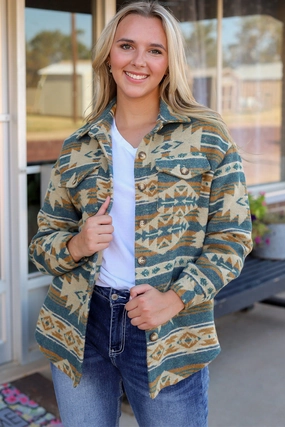 Special Deals Online Geometric Button Down Collared Jacket