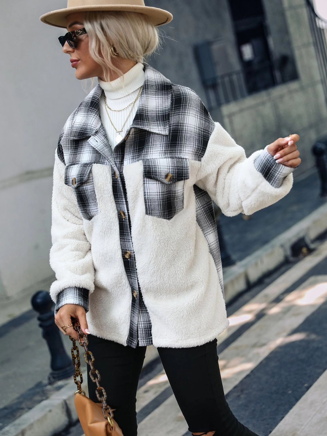 Flash Sale Now Plaid Collared Neck Button Down Jacket