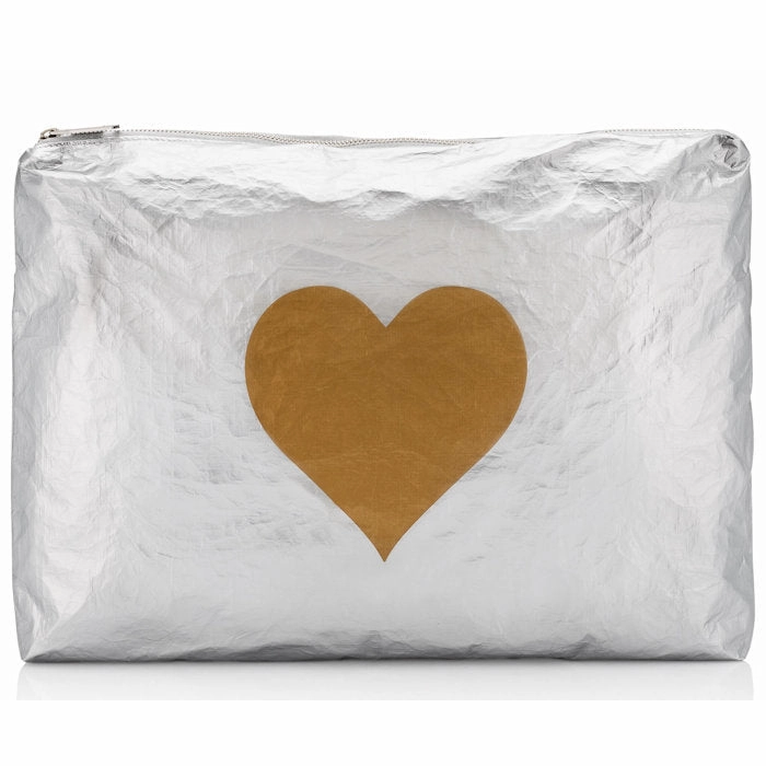Hot Pick of the Day MustShop Sale Jumbo Zipper Pack Silver With Gold Heart