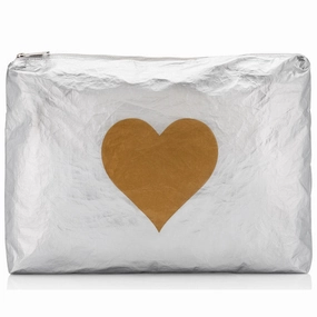 Hot Pick of the Day MustShop Sale Jumbo Zipper Pack Silver With Gold Heart