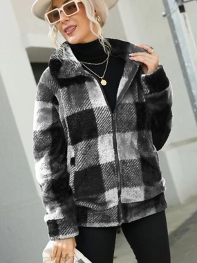 MustHave Deal Steal Todays Offer Plaid Zip-Up Collared Jacket