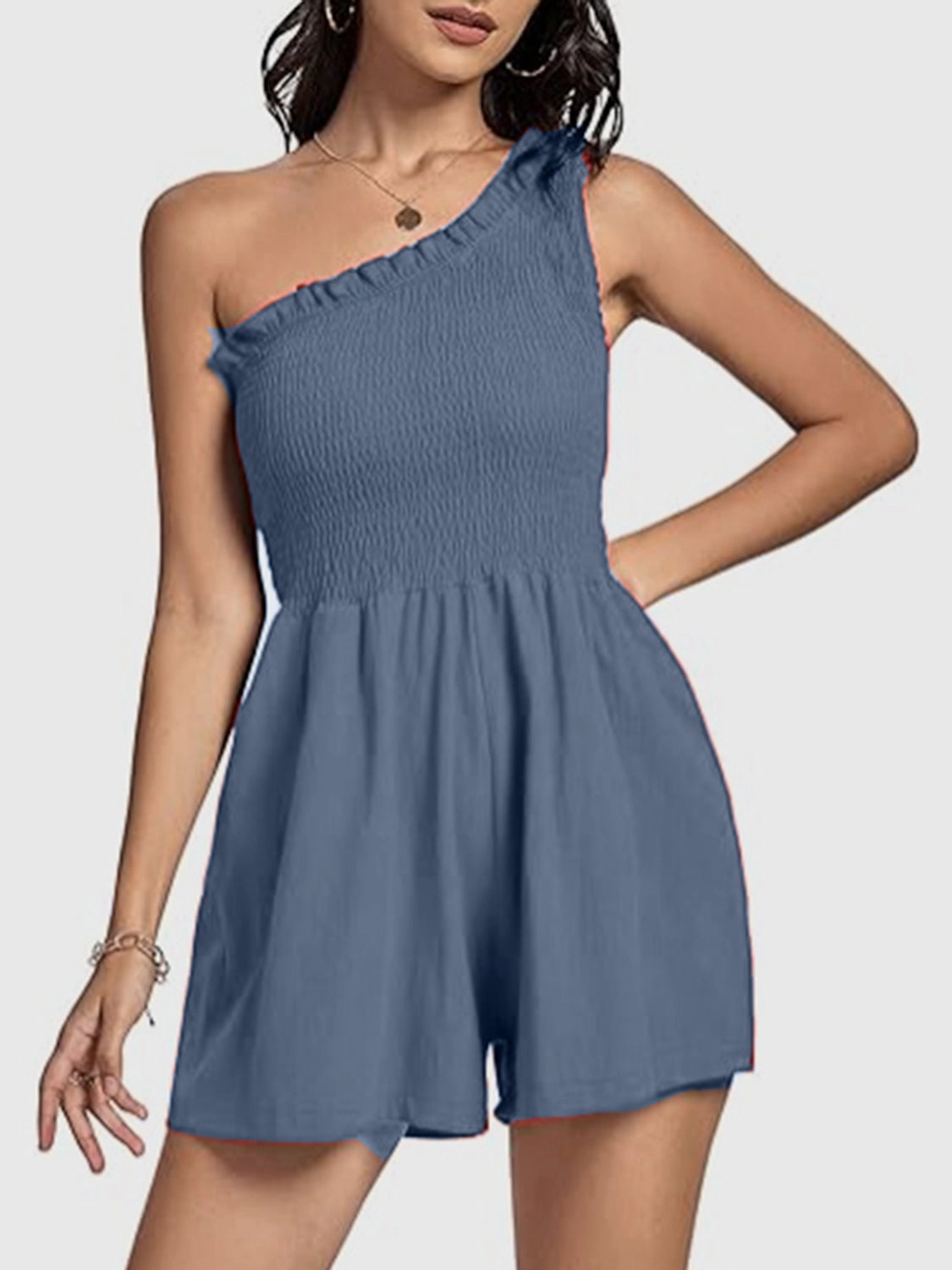 Smocked Single Shoulder Romper Hot Deals Today Todays Special Picks