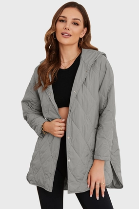 Snap Down Hooded Slit Winter Coat Hot Item Clearance Sweet Deal Today