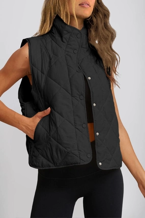Best Deal Alert Exclusive Deal Inside Snap Down Texture Vest Coat With Pockets