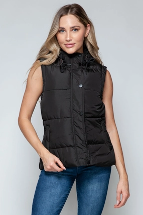 Limited Time Discount Snobbish Snap And Zip Closure Hooded Vest