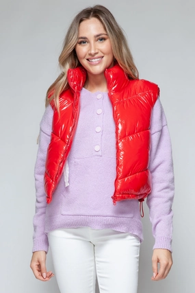 Snobbish Zip Up Turtleneck Shiny Quilted Vest Today Only Steal Gift Ideas Galore