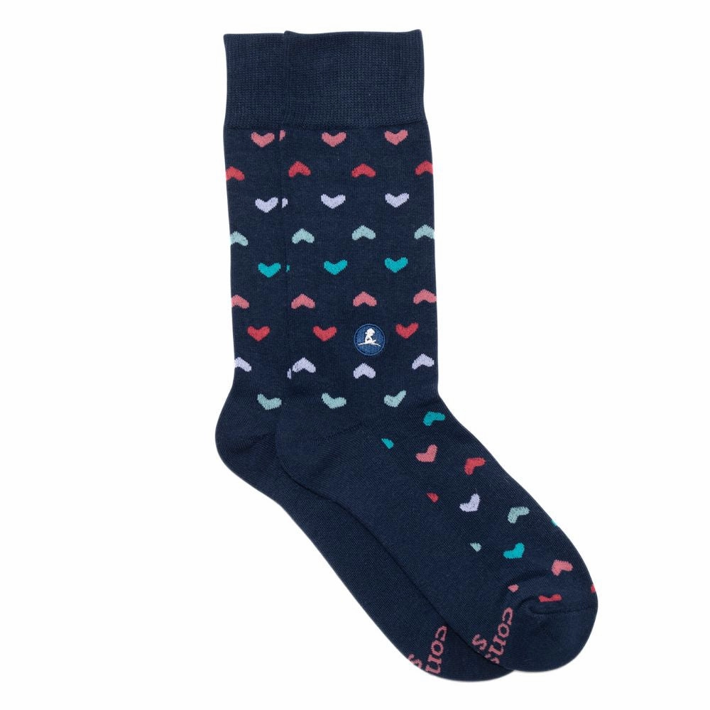 Limited Edition Offer Socks That Find A Cure Navy Hearts