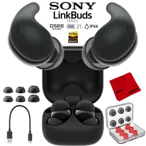 Trending Now Offer Sony Linkbuds Fit Truly Wireless Earbud Headphones - Black W/ Accessories Bundle