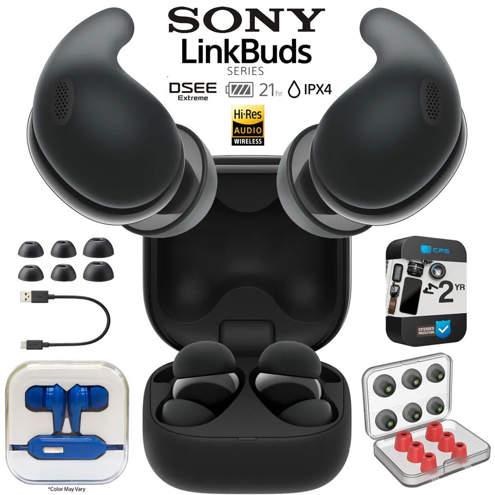 Sony Linkbuds Fit Truly Wireless Earbud Headphones, Black W/ Warranty Bundle Special Price Today Special Savings Today
