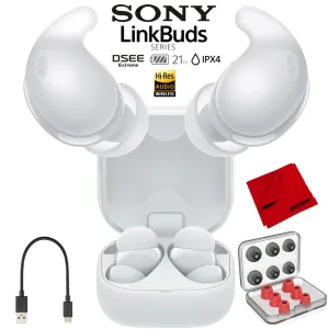 Sony Linkbuds Fit Truly Wireless Earbud Headphones - White W/ Accessories Bundle Hot Sale Alert