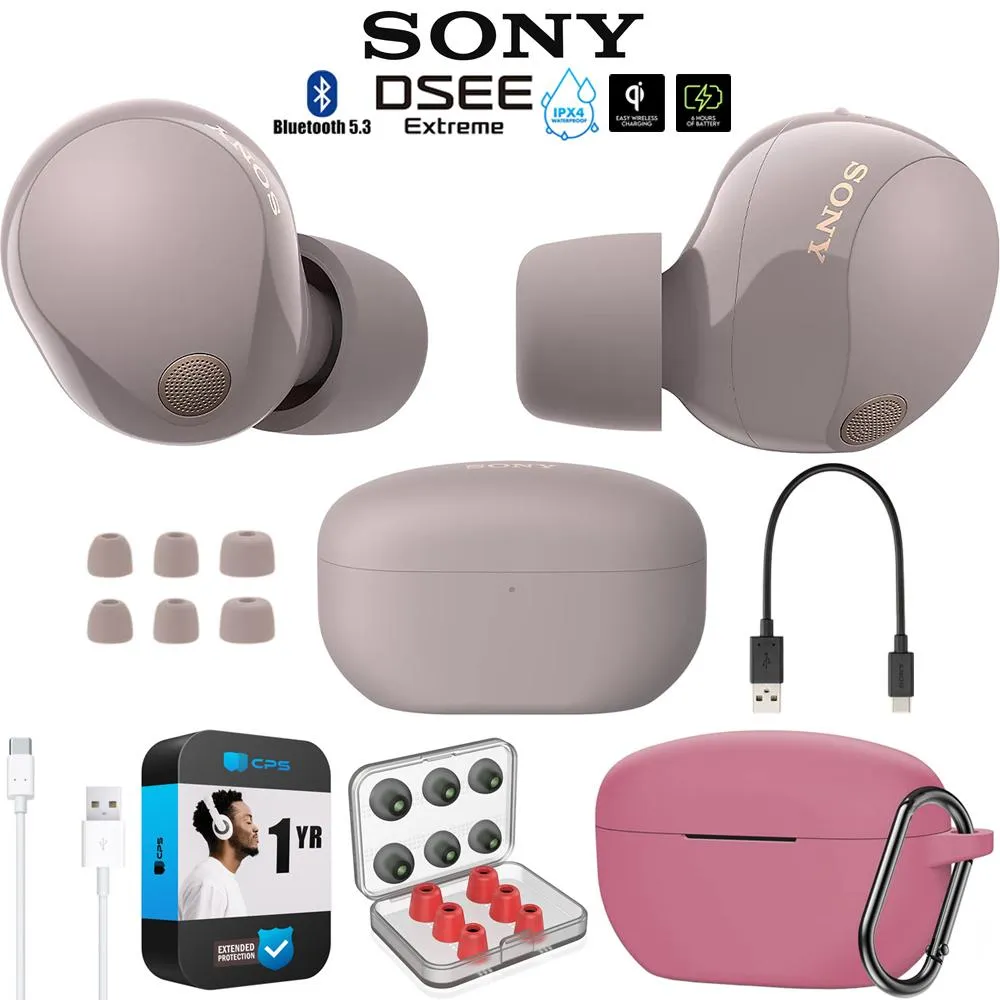Grab Todays Deal Todays Best Deal Sony Noise Canceling Truly Wireless Earbuds, Smoky Pink W/ Warranty Bundle