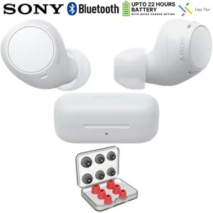 Flash Sale Alert Now Special Price Today Sony Wf-C510 Truly Wireless Earbuds, White Bundle With Deco 6 Pairs Of Earbud Tips