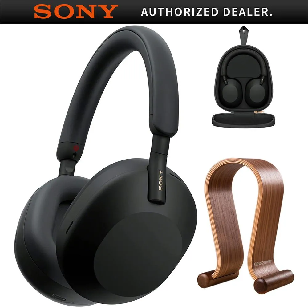 Best Price Online Dont Miss This Steal Sony Wh-1000Xm5 Wireless Noise Canceling Headphones, Black   Wood Headphone Stand