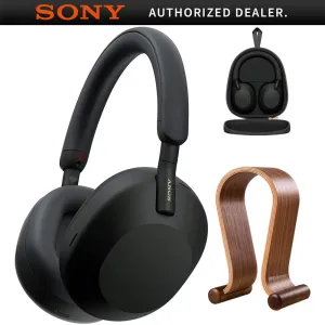 Best Price Online Dont Miss This Steal Sony Wh-1000Xm5 Wireless Noise Canceling Headphones, Black   Wood Headphone Stand