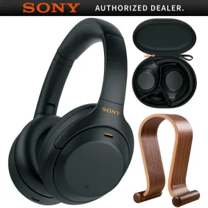 Sony Wh1000Xm4/B Noise Cancelling Wireless Headphones   Wood Headphone Stand Instant Savings Inside