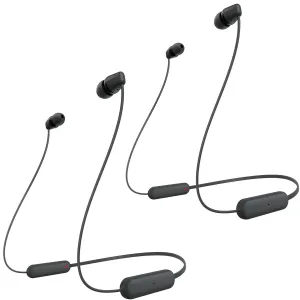 Instant Savings Deal Sony Wi-C100 Wireless In-Ear Headphones 2-Pack Bundle (Black)