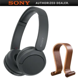 Best Deal Alert Price Drop Today Sony Wireless Headphones With Microphone, Black With Wood Headphone Display Stand