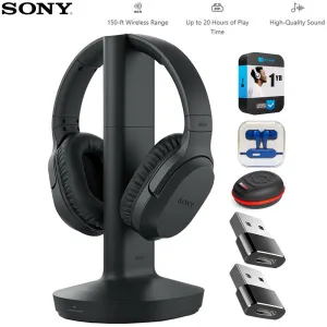 Sony Wireless Home Theater Headphones Black With Case And 1 Year Warranty Bundle Biggest Savings Now