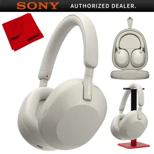 Exclusive Deal Inside Mega Discount Today Sony Wireless Industry Leading Noise Canceling Headphones Silver   Pro Stand Kit