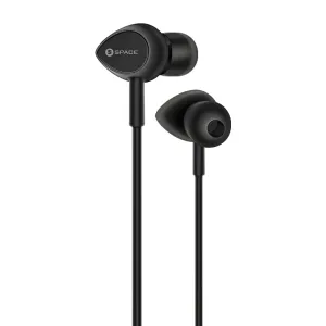 Space Pebble Xs Bass Earphones - Black Surprise Offer Now