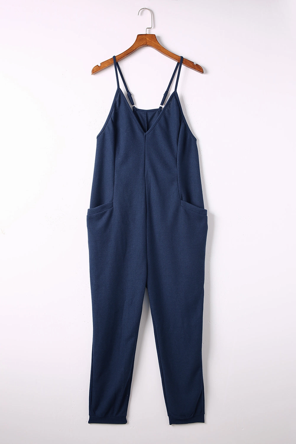 Mega Discount Today Limited Stock Offer Spaghetti Strap Deep V Jumpsuit With Pockets