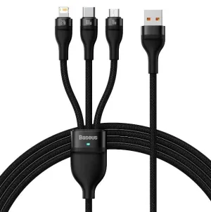 Price Drop Alert Baseus Flash Series  One For Three Fast Charging Data Cable Usb To M L C 100W 1.2M Black
