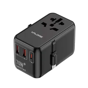 Limited Stock Hot Deal Exclusive Savings Event Valore Pd70W Universal Travel Adaptor With Retractable Cable (Uta-002)