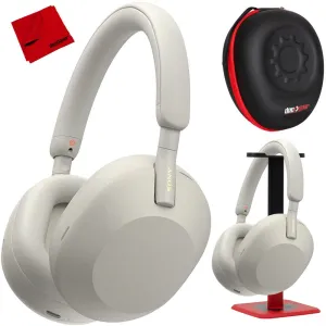 Big Savings Alert Online Exclusive Deal Sony Wh-1000Xm5 Wireless Noise Canceling Headphones (Silver) Pro Stand Kit