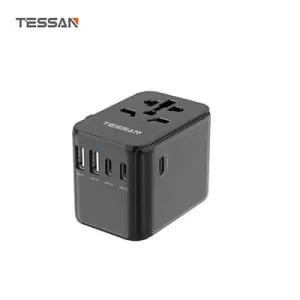 Hot Pick Sale Today Only Discount Alert Tessan 28W Universal Travel Adapter With 2 Usb & 3 Usb C Ports