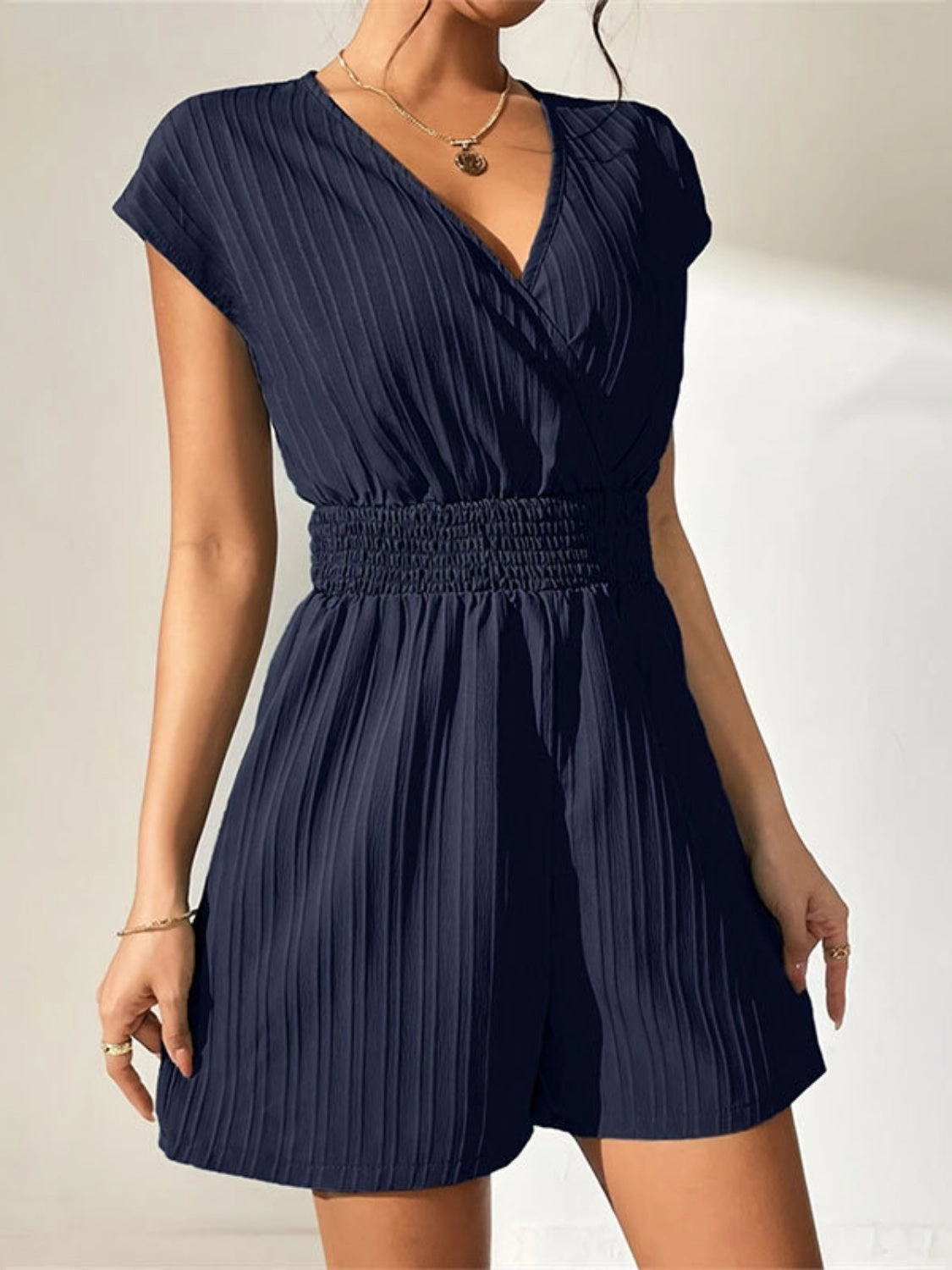 Sale Ending Soon Daily Special Offer Tied Surplice Short Sleeve Romper