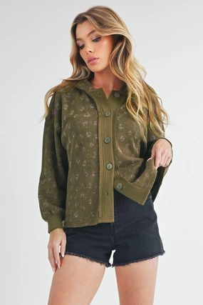 Aemi   Co Floral Button Up Hooded Jacket Save More Online Hot Sale Today