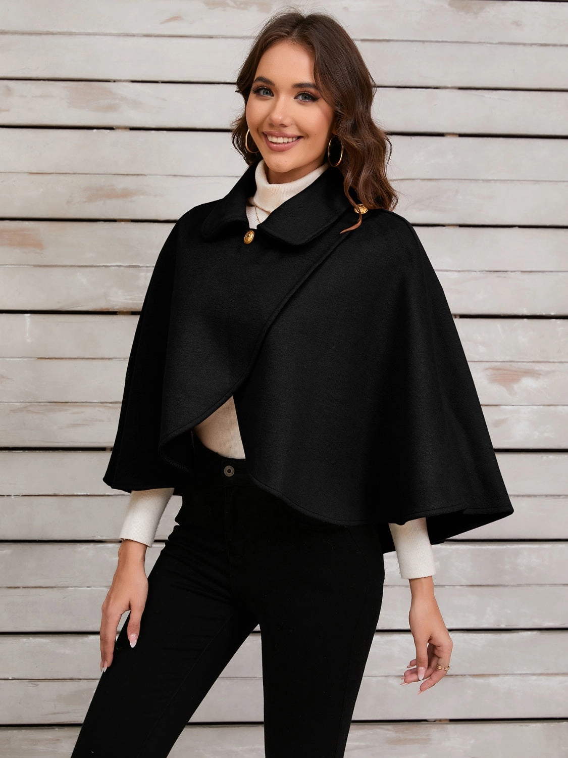 Daily Clearance Deal Dont Wait Save Today Collared Neck Cropped Cape