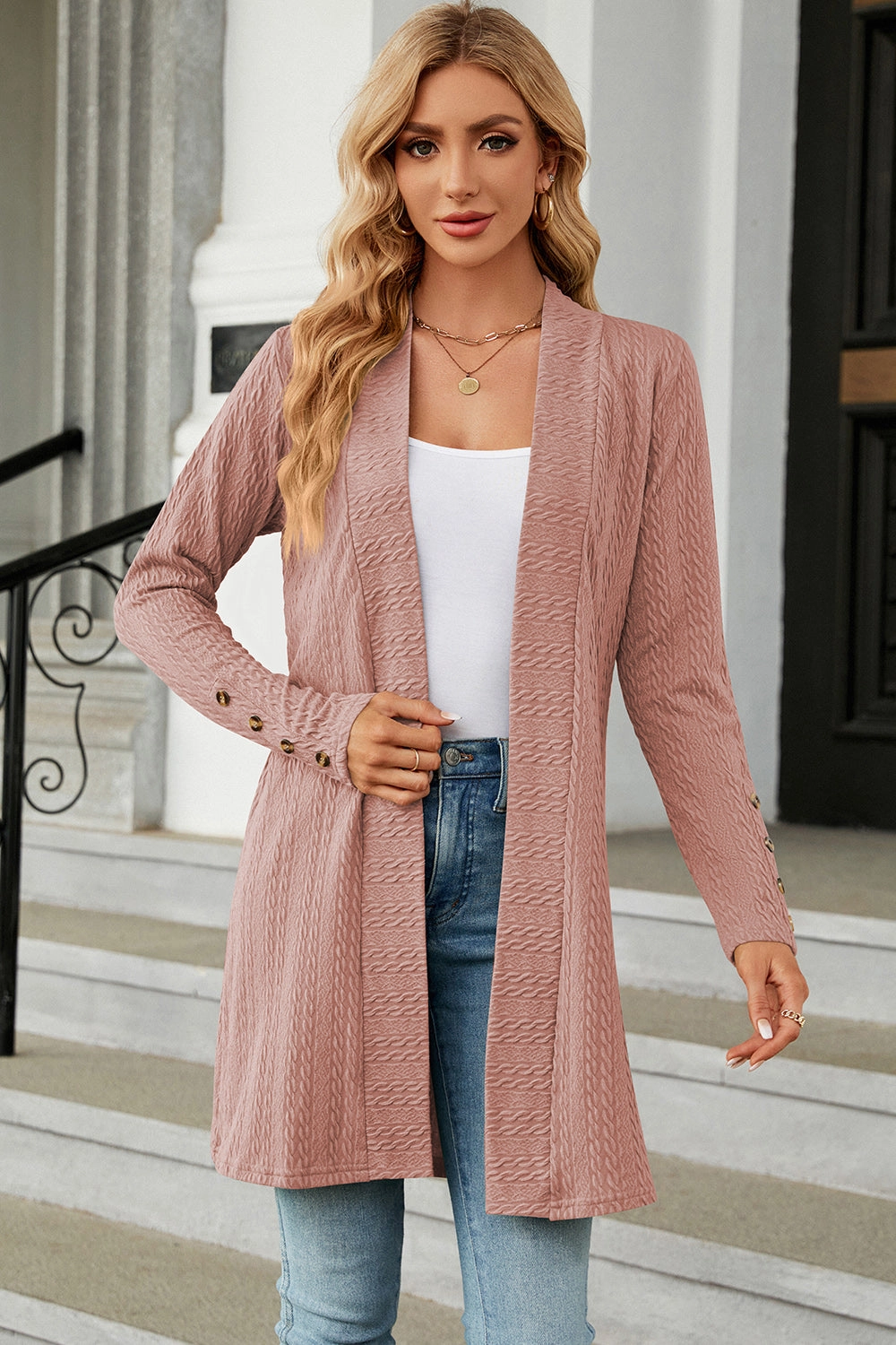 Big Price Drop Flash Deal Today Open Front Long Sleeve Cardigan