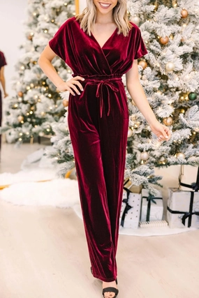 Drawstring Surplice Short Sleeve Jumpsuit Limited Time Offer Shop Save Today