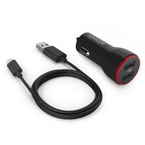 Grab Save Today Anker Powerdrive 2 Car Charger & 3Ft Micro Usb Cable - Black