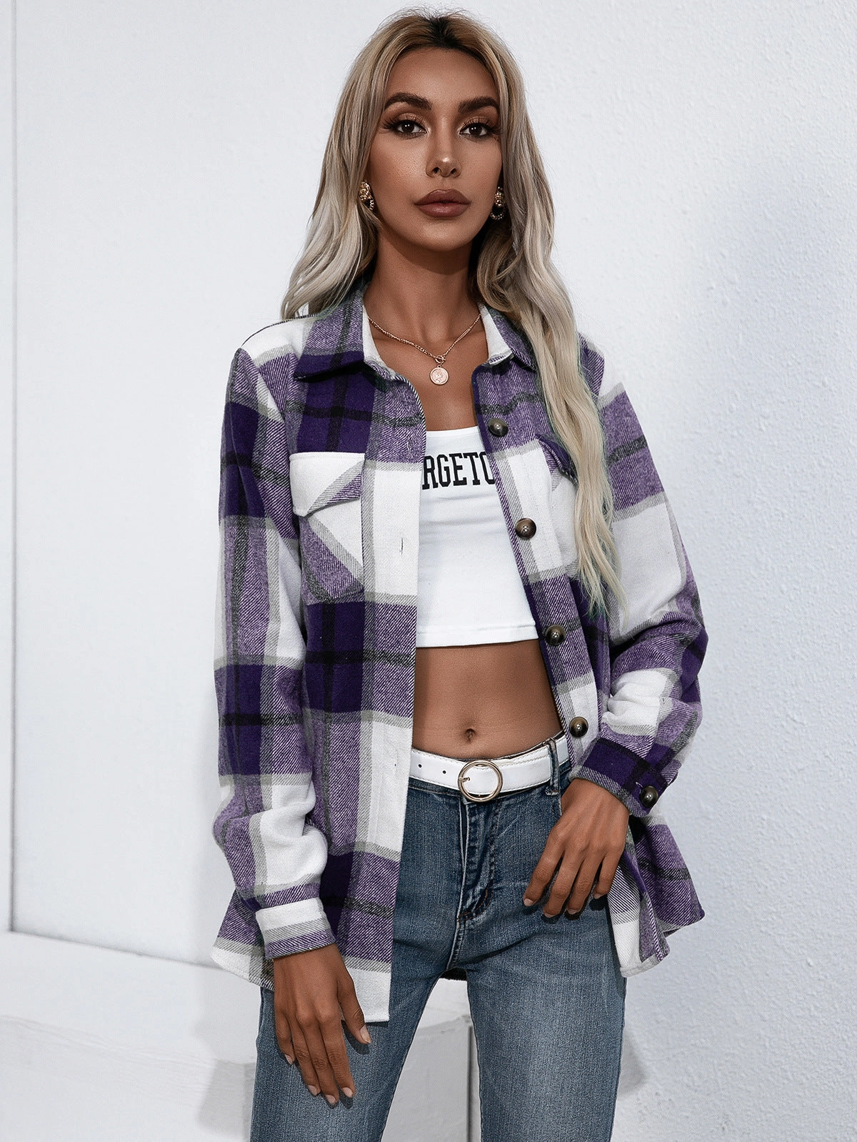 Ivy Lane Plaid Button Up Flannel Shirt Hot Pick Online Shop the Savings Now