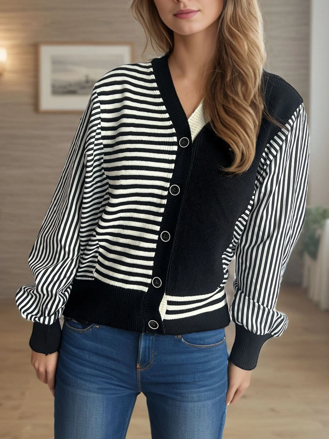Dont Miss Hot Deals Trending Deals Today Striped Button Down Long Sleeve Cardigan