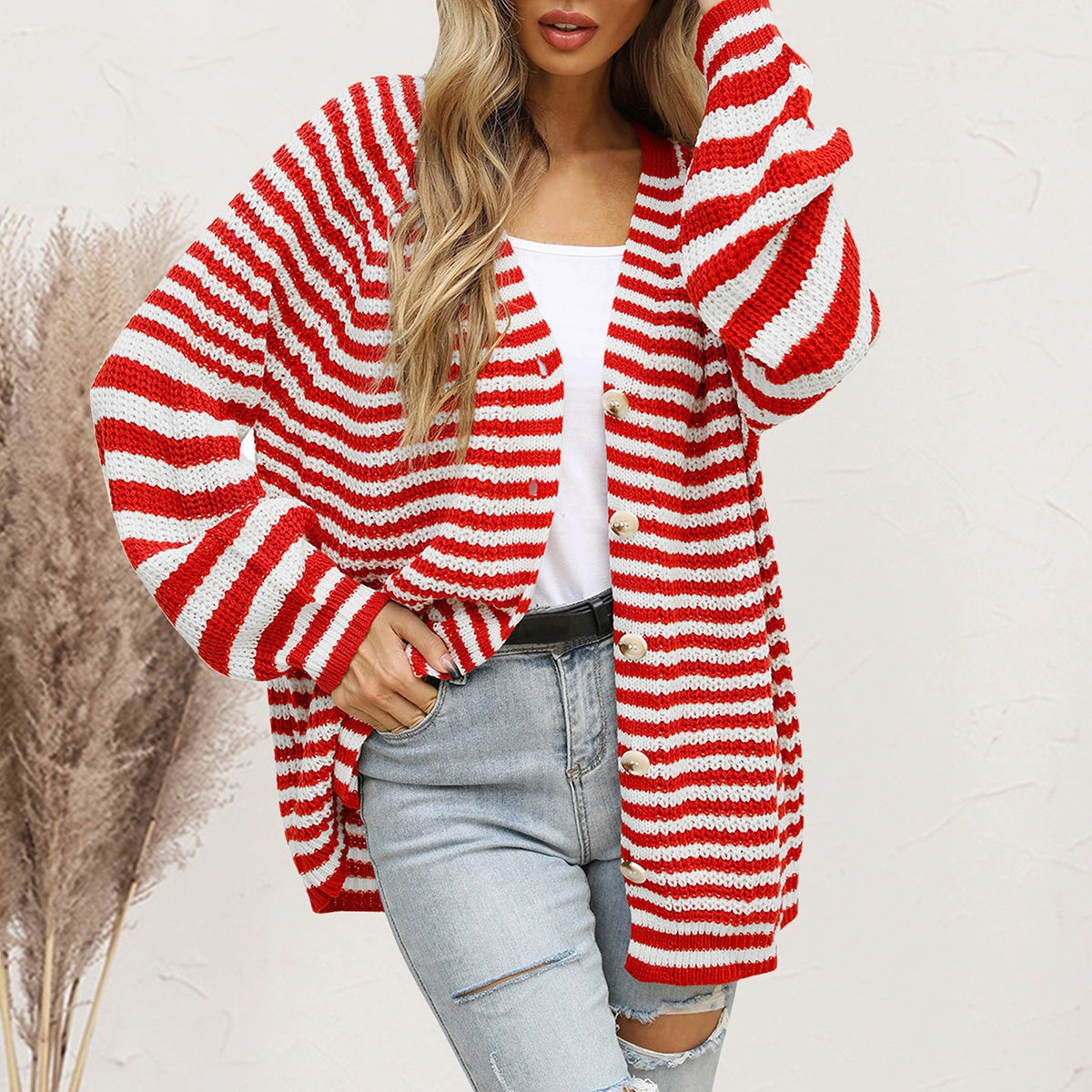 Dont Miss Out Sweet Deal Inside Striped Button Down Long Sleeve Cardigan