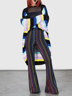 Limited Edition Offer Striped Open Front Long Sleeve Cardigan