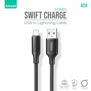 Clearance Alert Now Hot Offer Frenzy Amaze A24 Swift Series Usb To Lightning Cable 2.4A 1M