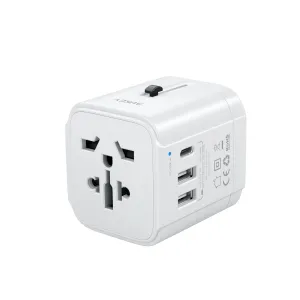 Aukey Pa-Ta01 Universal Travel Adapter With Usb-C And Usb-A Ports White Clearance Event Today MustHave Gift Ideas