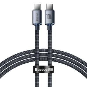 Online Exclusive Savings Baseus Crystal Shine Series Fast Charging Data Cable Type-C To Type-C 100W 2M Black