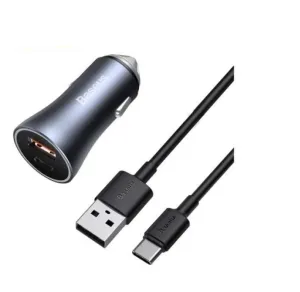Save More Now Baseus Metal 40W Type C Usb Car Charger With Type C Cable