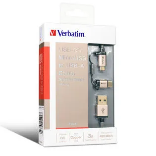 Last Chance Steal Verbatim Type C And Microusb 2In1 Cable 120 Cm - Gold