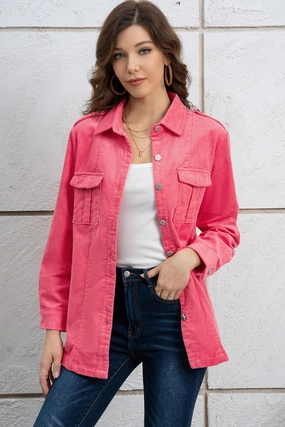 Mega Online Discount Mega Sale Now Button Down Collared Jacket