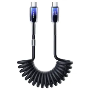 Shop Hot Picks Best Deal Online Joyroom S-A43 Coiled Fast Charging Data Cable (Type C To Type C) 1.5M Black